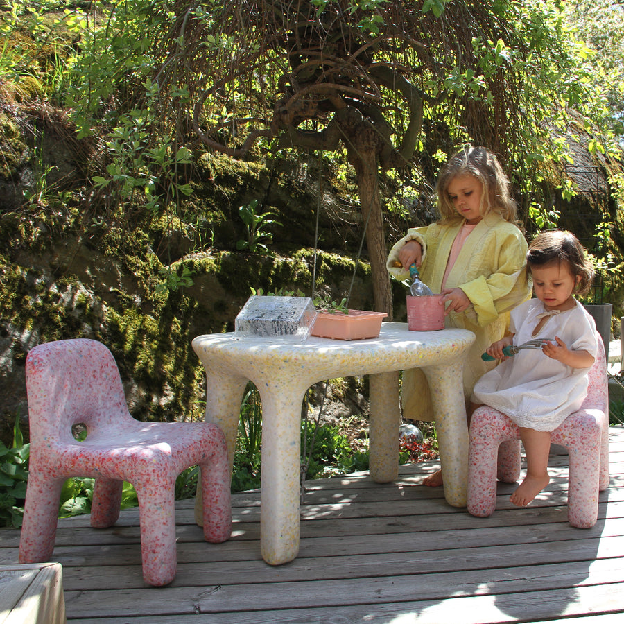ecoBirdy outdoor children's table and chairs. It's the perfect patio set for in the garden