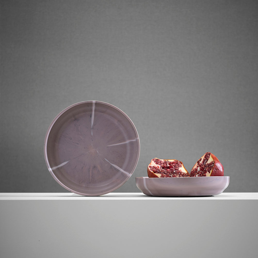ecoBirdy Mabo Plate Sumac, a deep plate in a pink red colour.