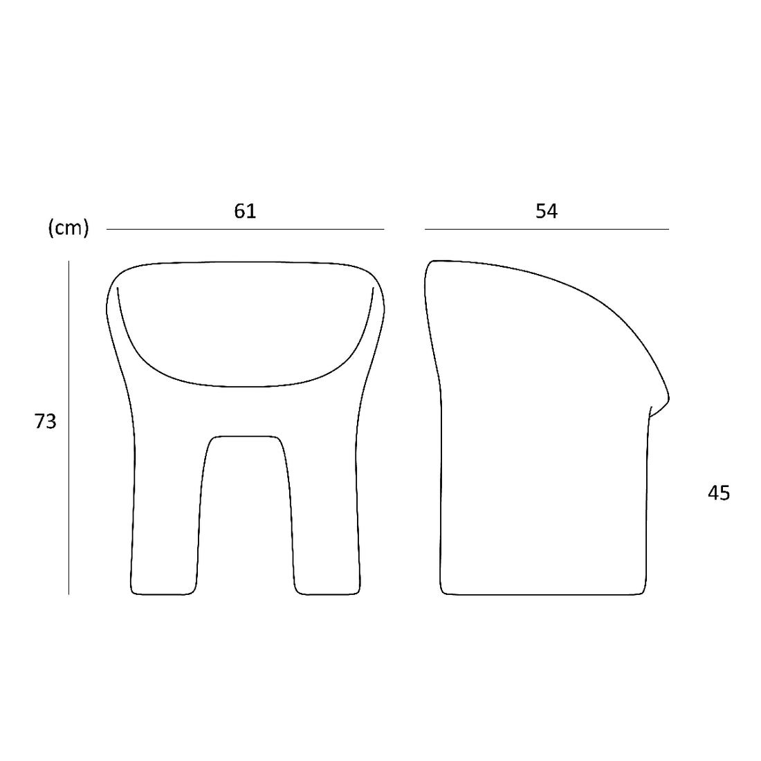 Size dimensions of Richard Armchair.