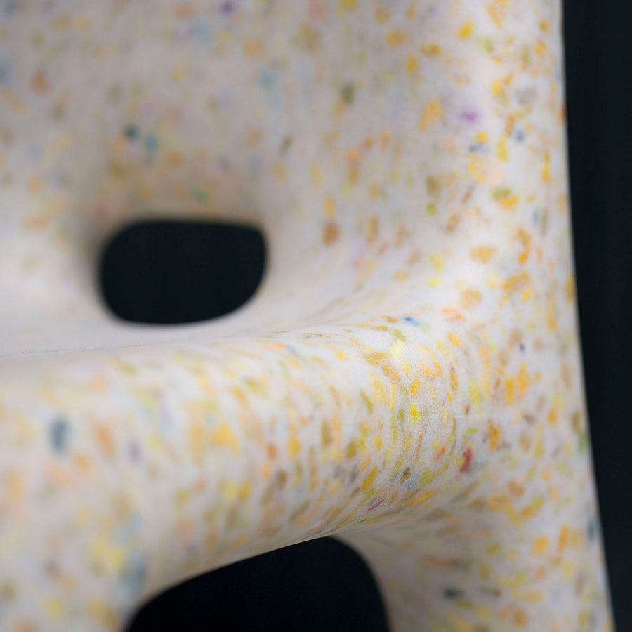 Charlie Chair Vanilla designed by ecoBirdy is an aesthetic cream coloured recycled plastic kids chair 