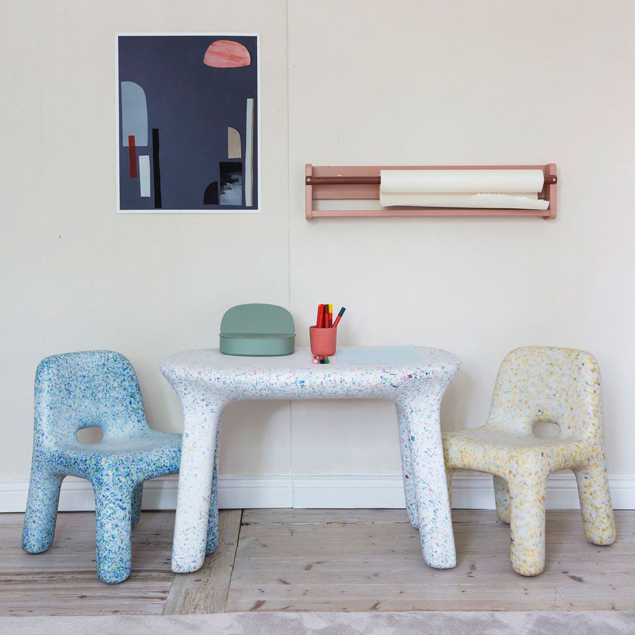 Children's furniture Set Art Corner, a colourful combination of recycled plastic chairs and a table, by ecoBirdy