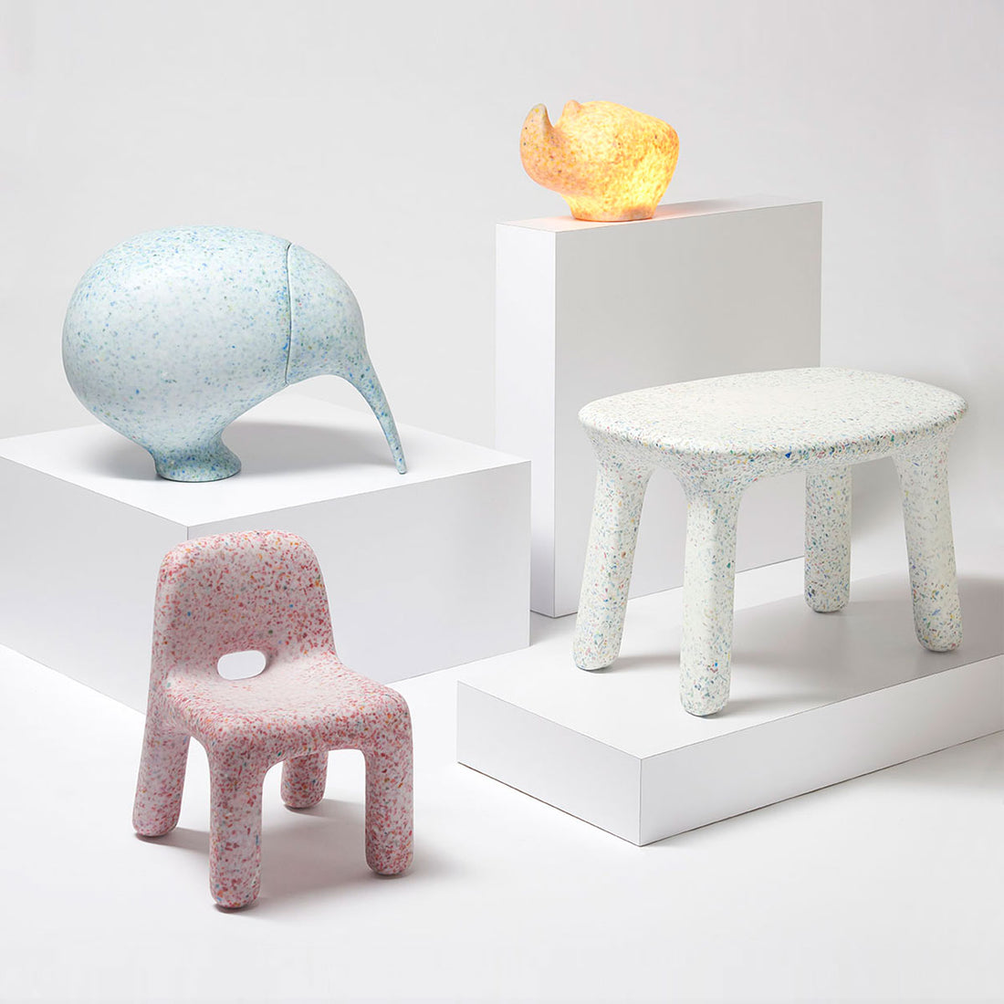 ecoBirdy Kids Furniture Set The Family From Recycled Plastic Toys